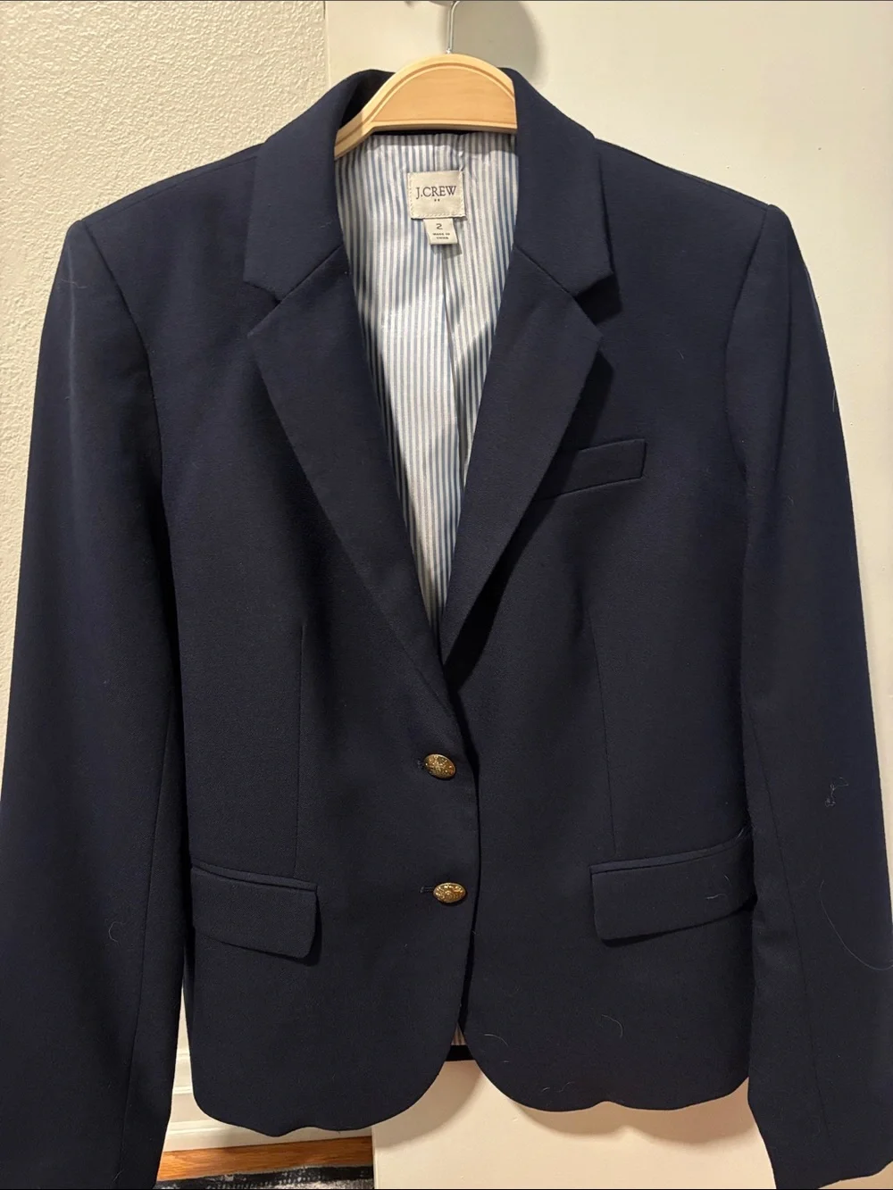 J. Crew Women’s Navy Two-Button Tailored Schoolboy Blazer